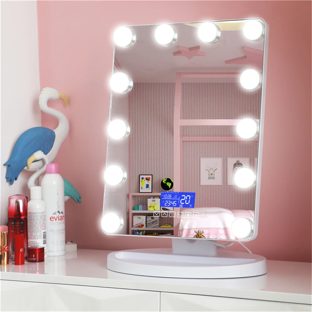 Led Hollywood Vanity Dressing Salon Mirror Cosmetic Table Makeup Mirror With Lights