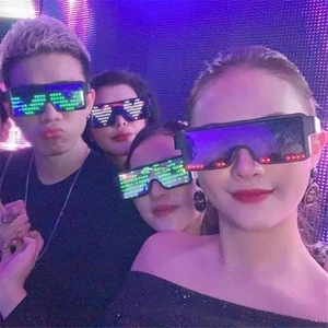 LED Light Up Funny Glasses Festival Cosplay Costume Party Supplies Glasses Glow In Dark Halloween Party
