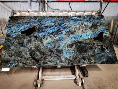 Lemurian Blue Labradorite Blue Granite Slabs for Table Tops House Decoration