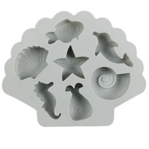 Light Eco-Friendly stocked seafood shape home kitchen silicone ice cream cube mold with opp tag