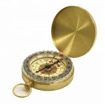 Light in dark brass Luminous compass , Glow In Dark Outdoor Hiking Portable Pocket Watch Metal Brass Compass With Lid