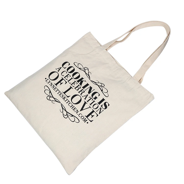 Logo Printed Eco Durable Daily Promotion Custom Cotton Tote Shopping Canvas Bag