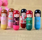 Lovely safe kids Lovely Japanese kimono doll russian doll moisturizing cute Lip balm