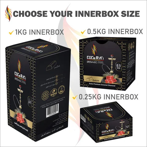 Low Ash Finger Coconut Charcoal Hooka Incense (Bakhour) Multi Size Energy Chemicals Sustainable Black Charcoal