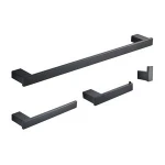 Luxury Cheap Price Wall Mounted Hotel Stainless Steel Bathroom Accessories Black Four Piece Bathroom Accessories Set