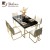 Import Luxury Modern Restaurant Furniture Rectangular Tempering Glass Top Stainless Steel Leg Dining Table Set from China