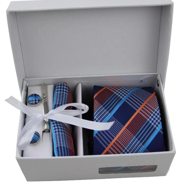 luxury new brand silk jacquard woven mens striped tie