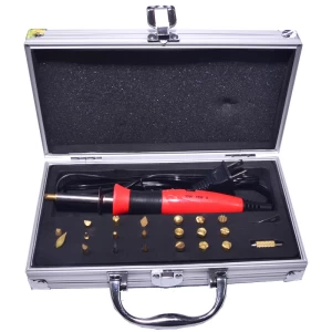 Luxury upscale UL 21 Tips 30W Woodburning Pen Set Craft Tool Pyrography In Wood And Leather in Aluminum box