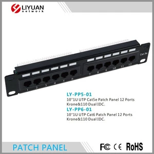 LY-PP5-01/LY-PP6-01 10inch 12 Port RJ45 Cat. 5 Modular Patch Panel