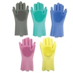 Magic hand washing dishes vegetable fruit cleaning silicone dishwashing brush gloves