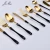 Import Manufacturer Custom Italian style 18/10 stainless steel Gold Black flatware Set Luxury Stainless Steel Cutlery Set from China