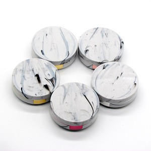 Marble-pattern contact lens box contact lenses case round Travel Mirror Mini Kit box Holder