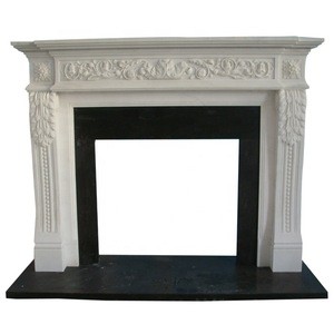 Marble Sculpture Carved Fire Place Mantel English Style Fireplace