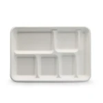 March Expo top seller Custom Microwavable Biodegradable Bagasse pulp 6 compartment Paper Tray