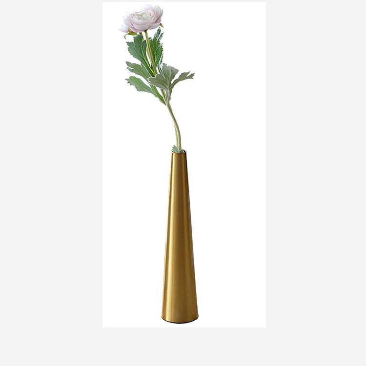 Maxery Decorative Aluminum Tapered Vase, Unique and Modern Gold Metal Vases for Home and Office Decor