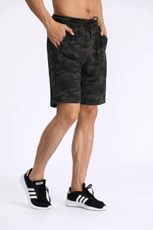 Men Summer Shorts New Mens Camouflage Printed Shorts Elastic Waist Drawstring Fitness Sports Short Pants