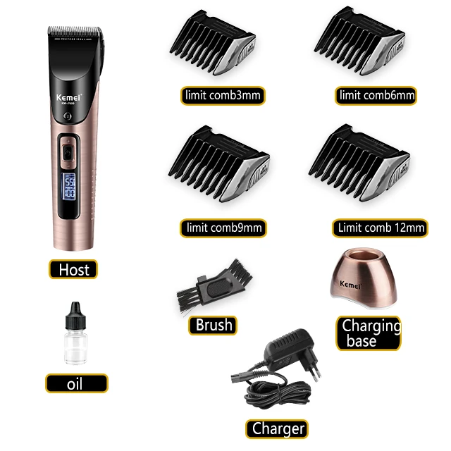 Men`s With LCD Display Professional Rechargeable Electric Hair Trimmer
