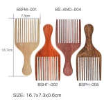 men's makeup tool styling comb afro hair pick wooden wide tooth comb