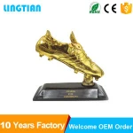 Metal Football Sports Awards Golden Trophy Shoe