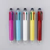 Mini promotional plastic stylus pen 4 color ink ballpoint pen