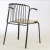 Import modern black metal frame natural plywood restaurant dining chair cafe chair on sale from China