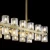 Modern crystal chandelier full copper living room light light luxury American rectangular dining room light