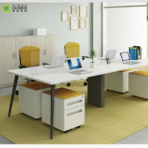 Modern design white color Iron leg wooden furniture exclusive office desks and workstations with desk screen