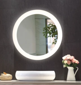 Modern Fashion Luxury  Frameless Custom Wall Mounted Round LED Vanity Cosmetic Makeup Mirror