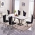 Import Modern luxury furniture dinners table and chair dining room set 8 seater Rectangle Stainless Steel marble dining room table from China