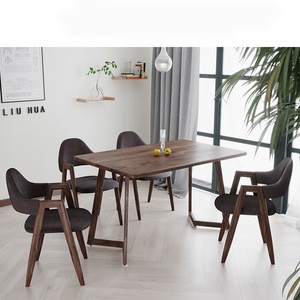 modern simple hotel fabric and wooden leisure dining table and chair