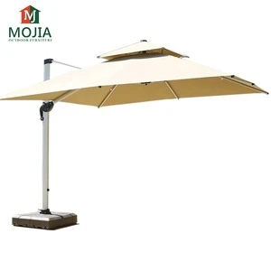 Mojia 10 Feet Rectangular Offset  Cantilever Umbrella Base With Wheels Sun Protection For  Outdoor Settings