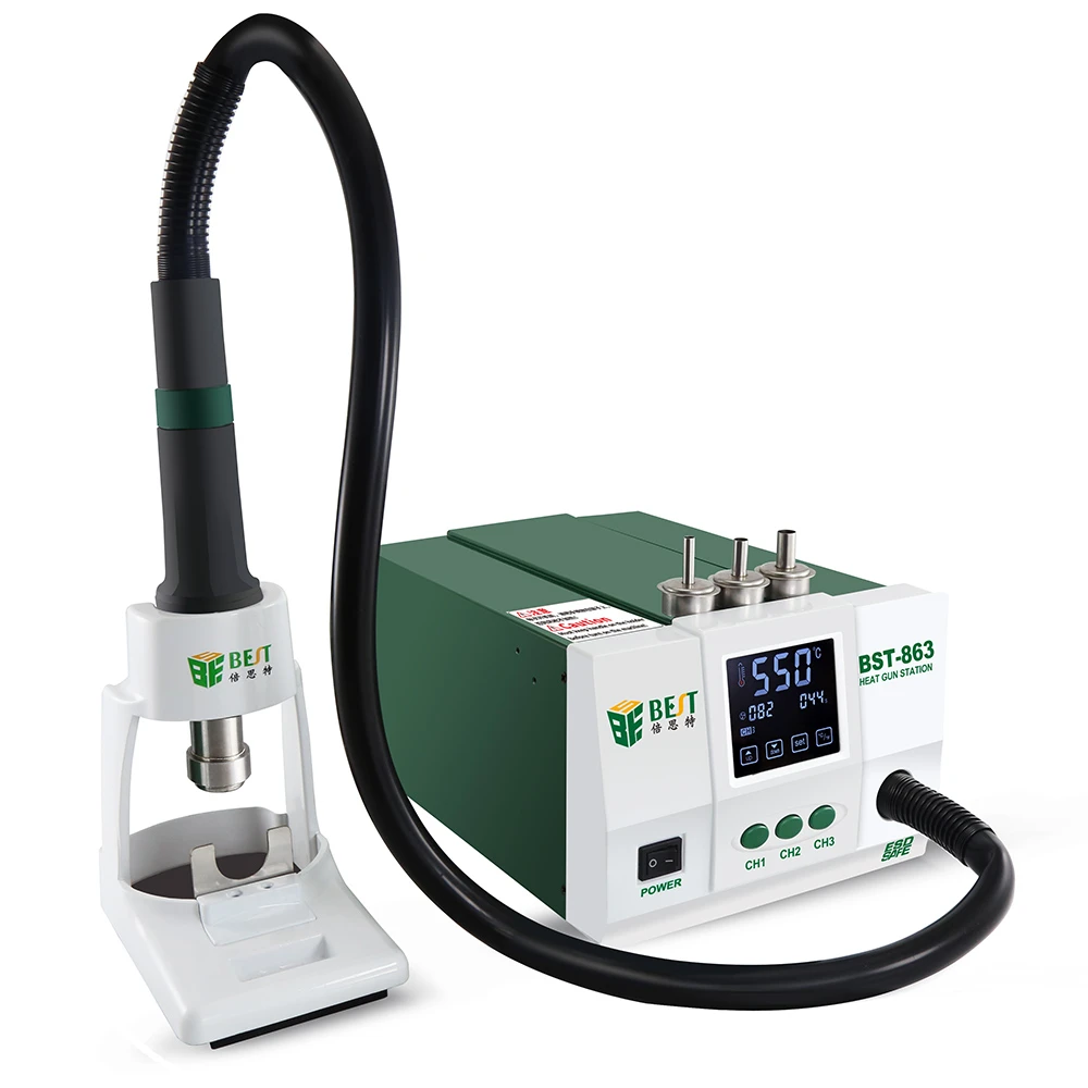 (Most Economical Price) 1200W High Power Lead-Free Hot Air Gun Digital Display Soldering Station PCB Rework Station BST-863