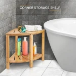 multi-functional durable custom living room bed sofa side organizer shelf wood bamboo corner storage shelf shower bar stools