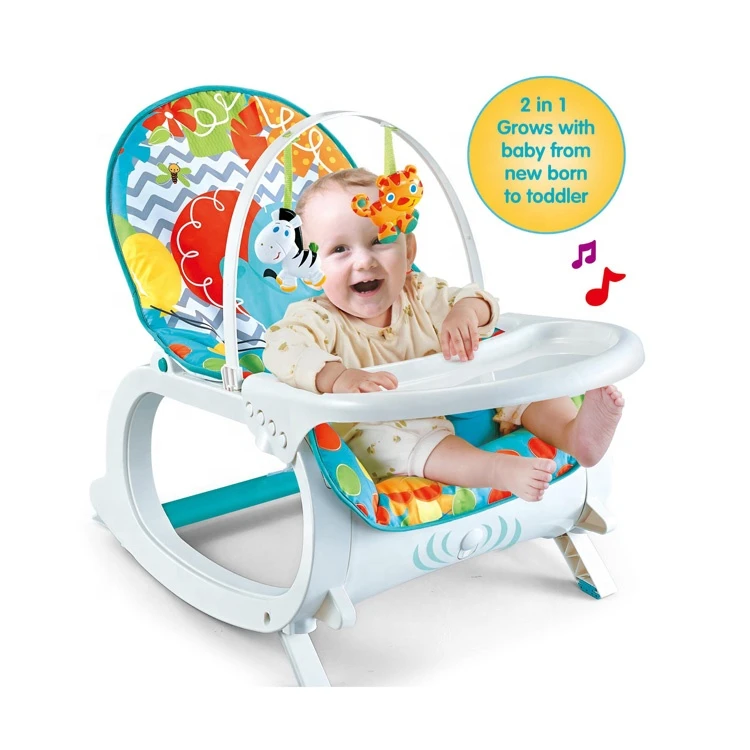 Multifucntional  3 in 1 musical vibration baby bouncer rocker chair portable dinning table
