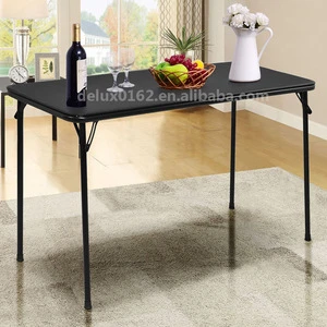 Durable Quality Narrow Rectangle Black Folding Dining Table