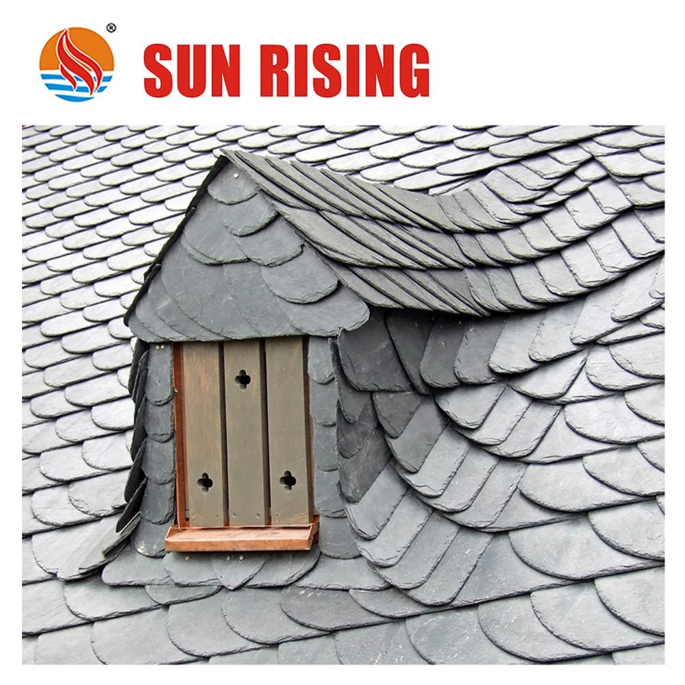 Natural Black Slate Roof Tile On Shingle