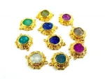 Natural Sugar Druzy 24k Gold Plated Multi Quartz Fashionable Agate Brass Connector