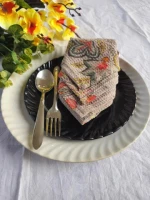 Natural Waffle Cotton Printed napkin Cotton Cloth Napkins Set Eco Friendly Reusable Kitchen Napkins