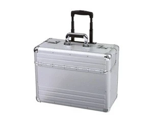 New Aluminium Pilot Case Wheeled Briefcase Carry Case Travel Work Business