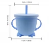 NEW arriva l 2 in 1 Toddler Silicone Baby drinking cup baby snack cup with straw  BPA Free