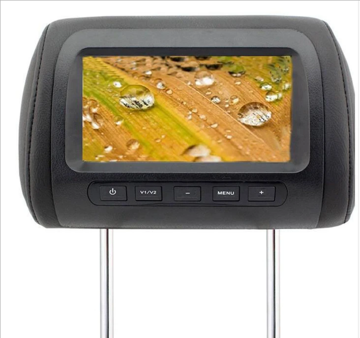 New arrival Black / beige / grey color 7 inc car headrest monitor with pillow headrest monitor AV Input