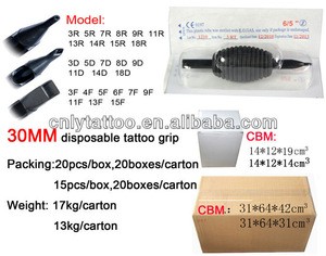 New Black Disposable TATTOO TIPS GRIPS 30mm TUBES