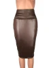 New Coming Ecowalson Women PU Leather Skirt High Waist Slim Party Pencil Bodycon Hip Skirt