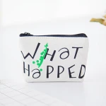 New custom creative credit purses card canvas coin purse vegetarianism student cartoon fresh zipper key credit purses card walle