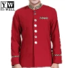 New design bar maroon uniform set cheap hotel waiter uniforms