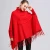 Import New design high collar neck winter tassel pullover cape knit wear rabbit fur sweater shawls from China