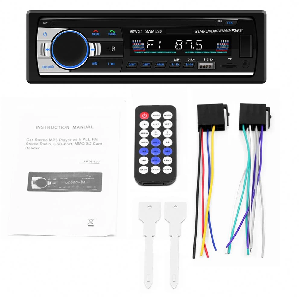New Design Touch LCD Screen Dual Usb Charger Car Mp3 Player With Fixed Panel