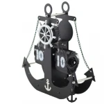New Factory Price Wholesale Vintage Modern Nordic Office Medium Size Anchor Flip Metal Mechanical Desk Clock Table Clock