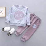 New fashion children's clothing sets pullover thickening hoodie sweatshirts and pants set