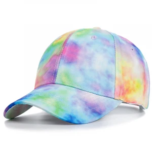 New Fashion Female Tie Dye Cap Multicolor Print Baseball Cap Outdoor Streetwear Summer Hats